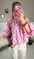 Blouse à pois - Rose