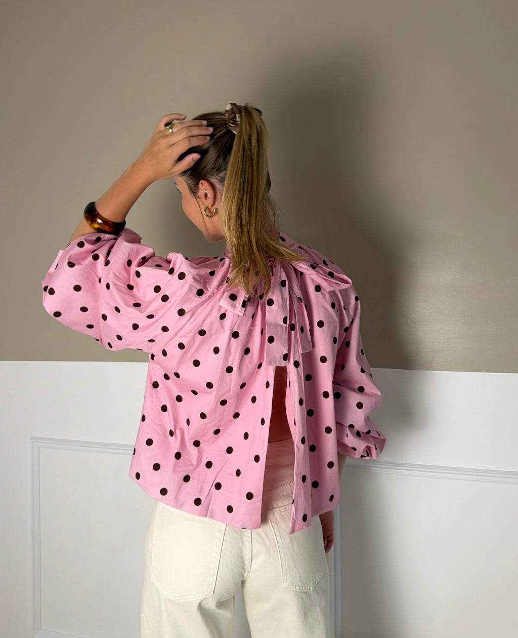 Blouse à pois - Rose