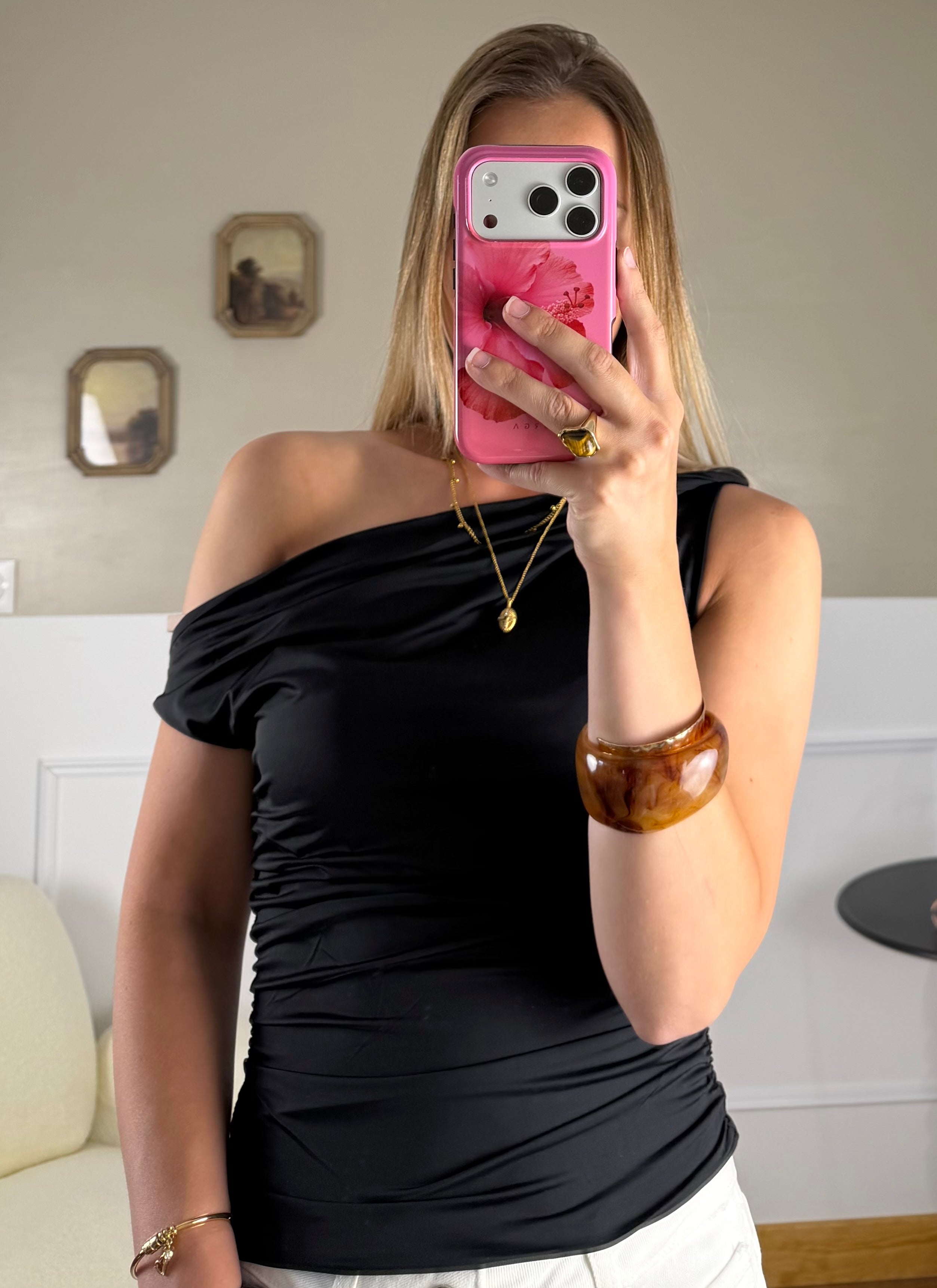 Top asymétrique - Noir