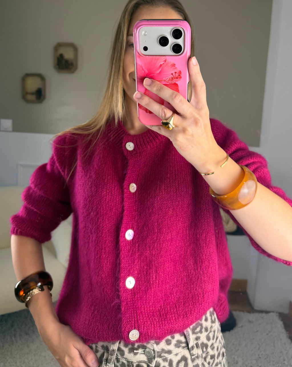Gilet Mohair - Mauve