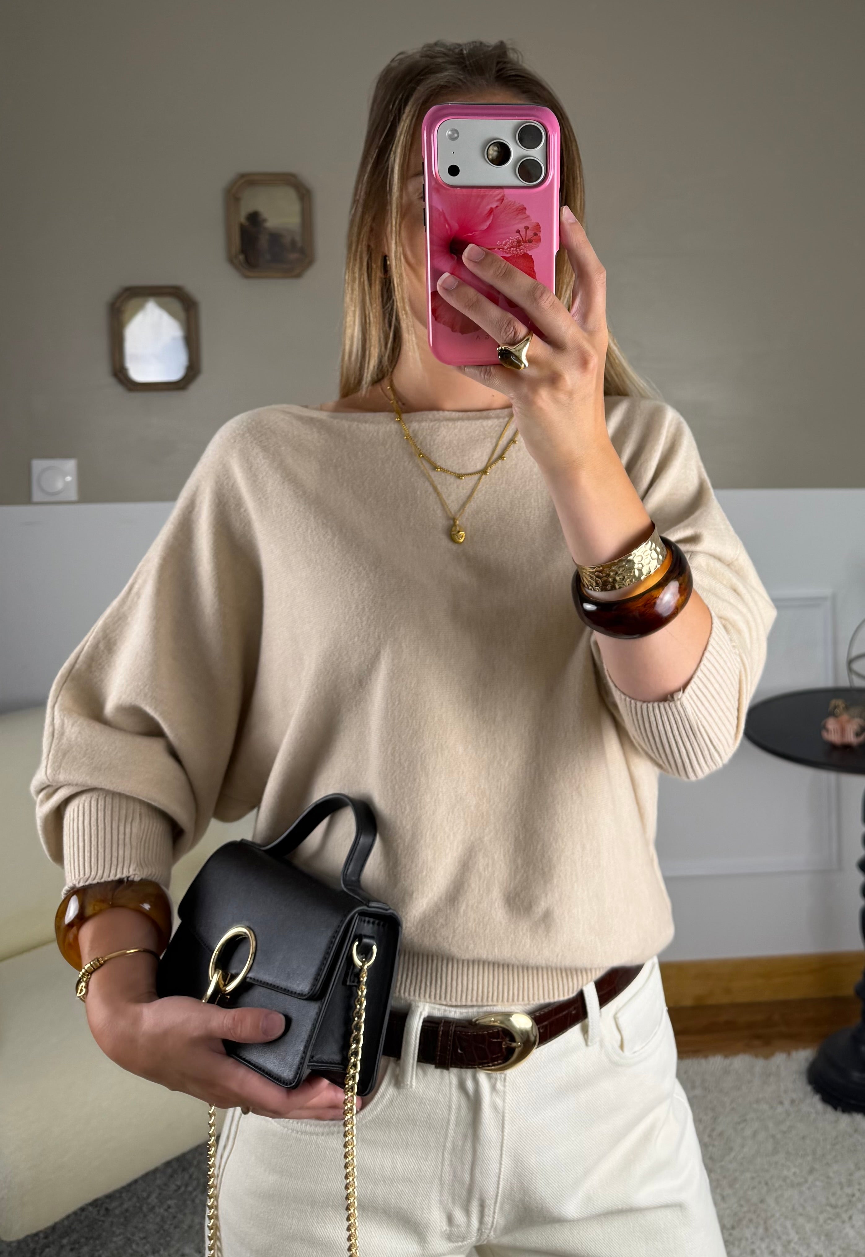 Pull asymétrique - Beige