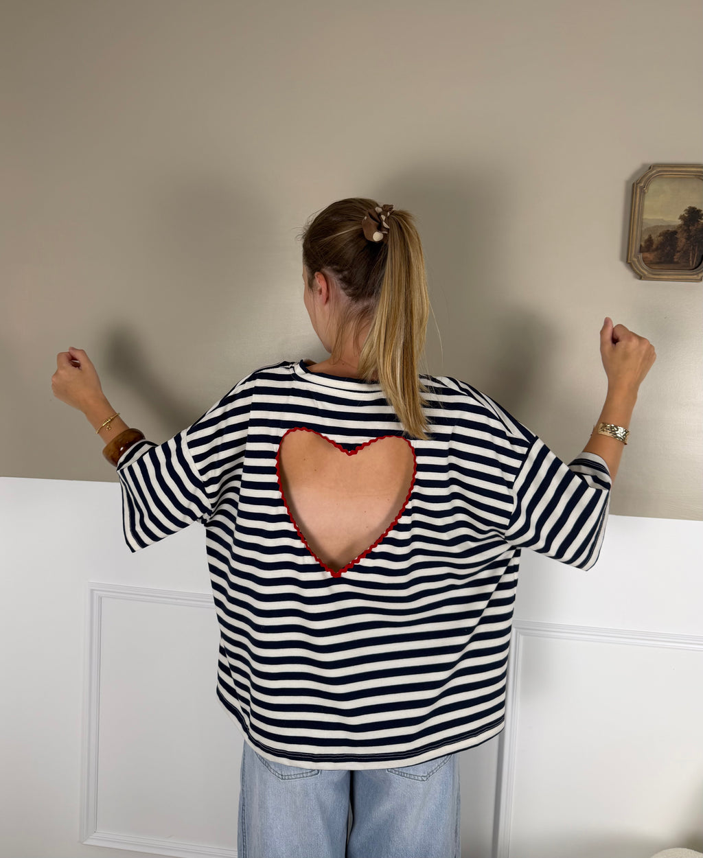 T-shirt marinière coeur