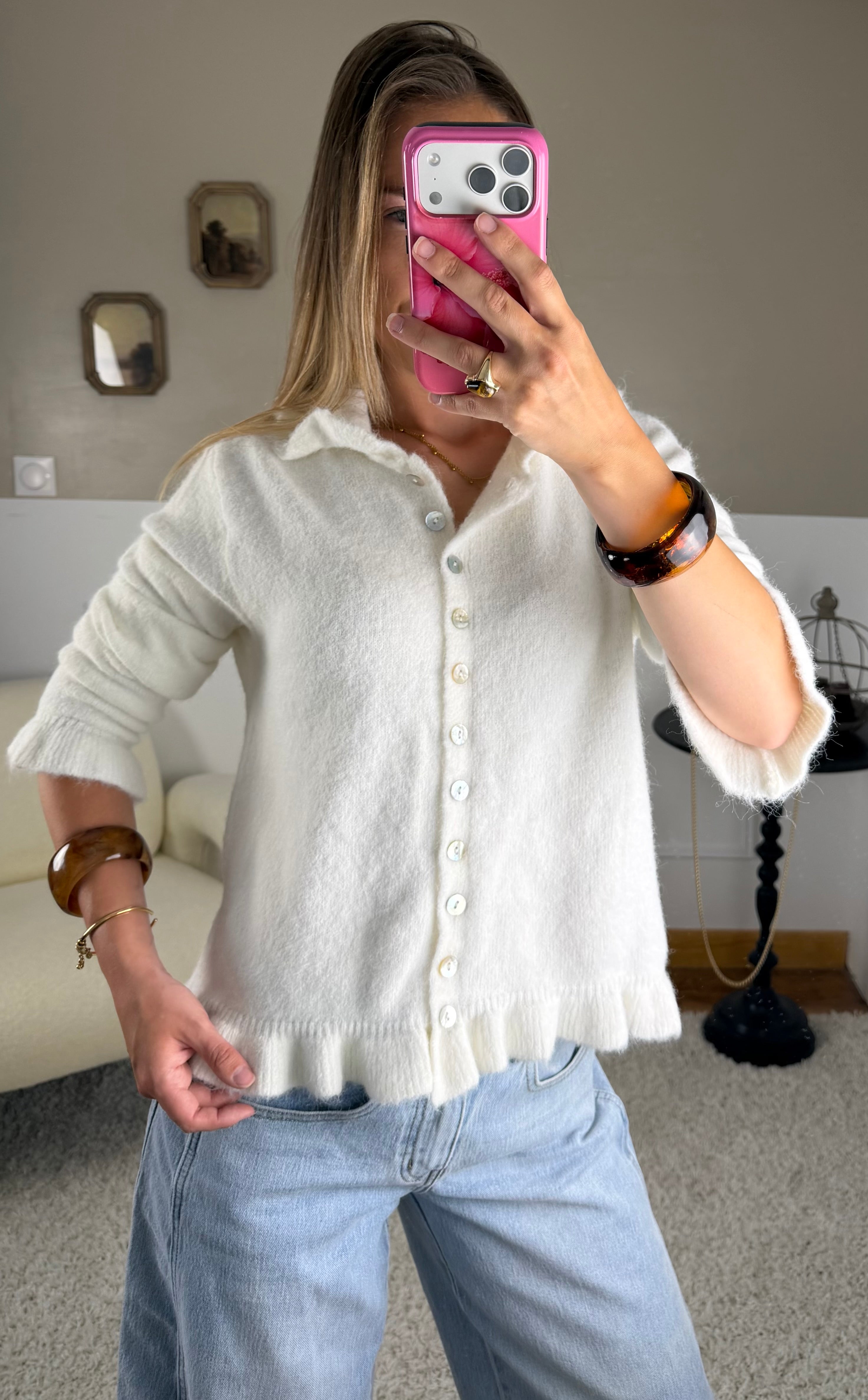 Gilet maille blanc
