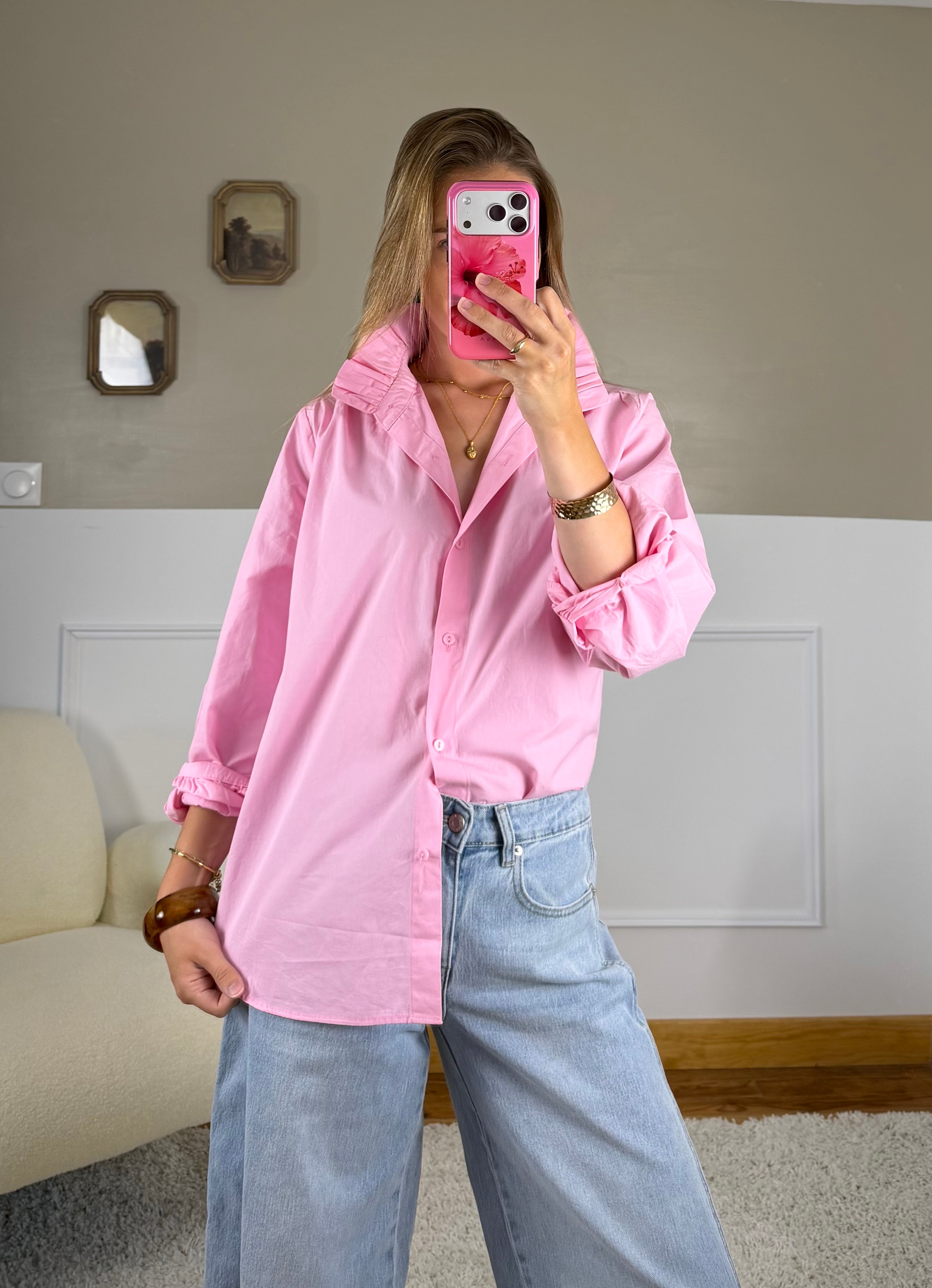 Chemise rose - Adèle