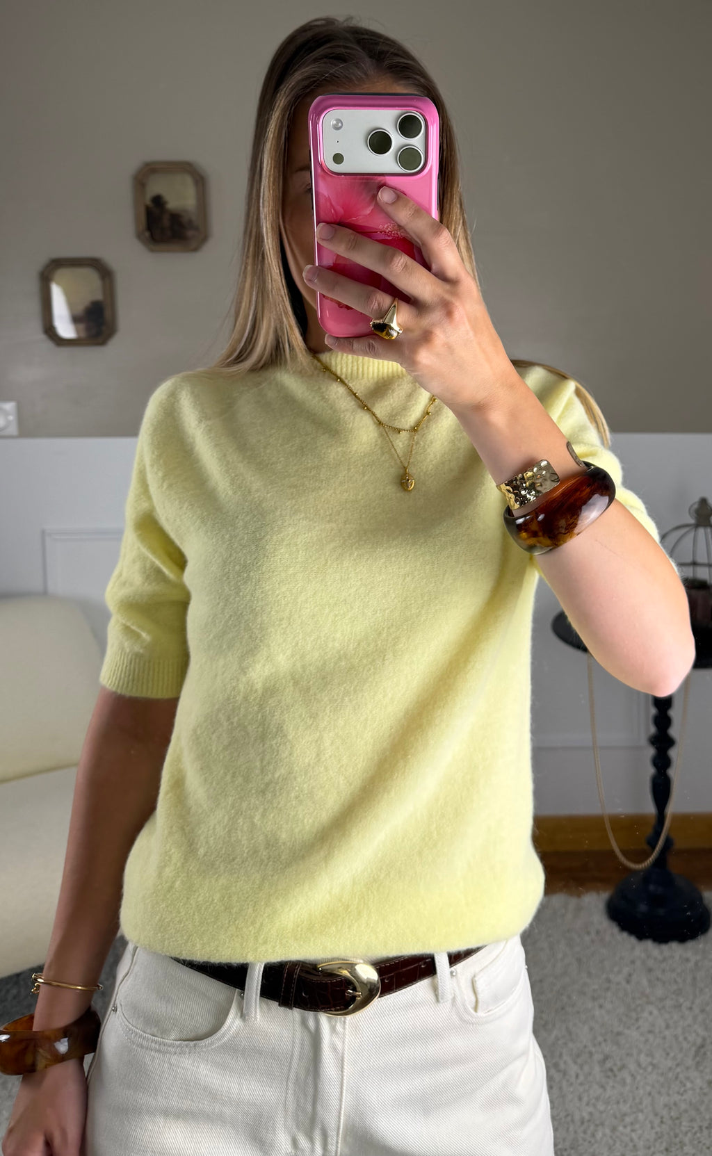 Pull baby alpaga - jaune