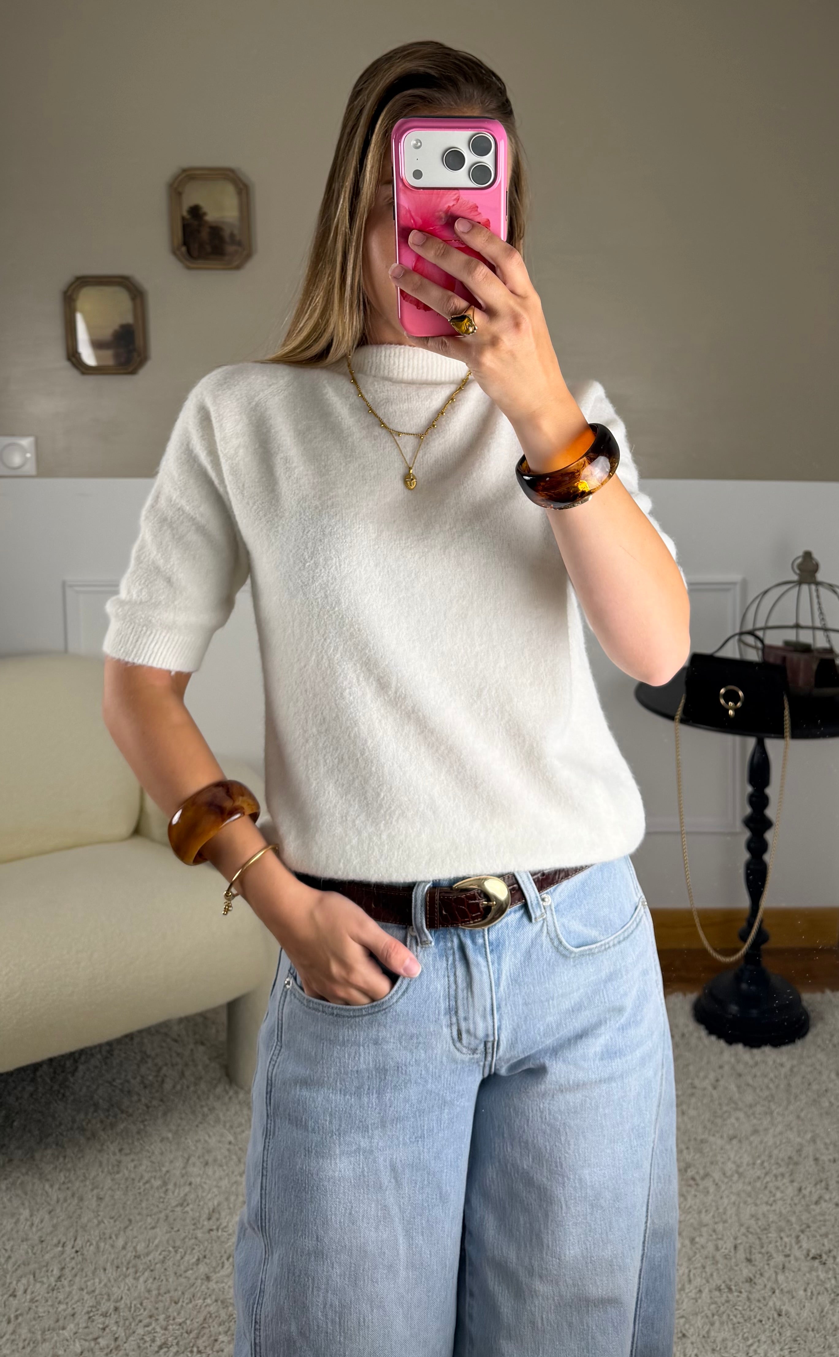Pull baby Alpaga - blanc