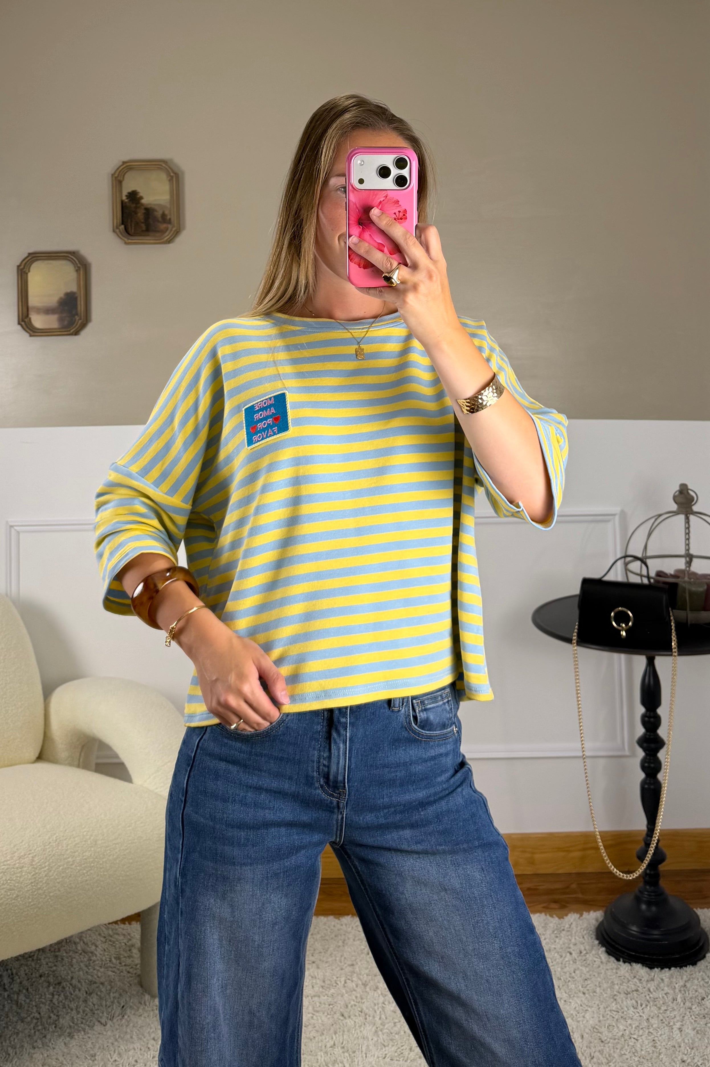 T-shirt More Amor jaune