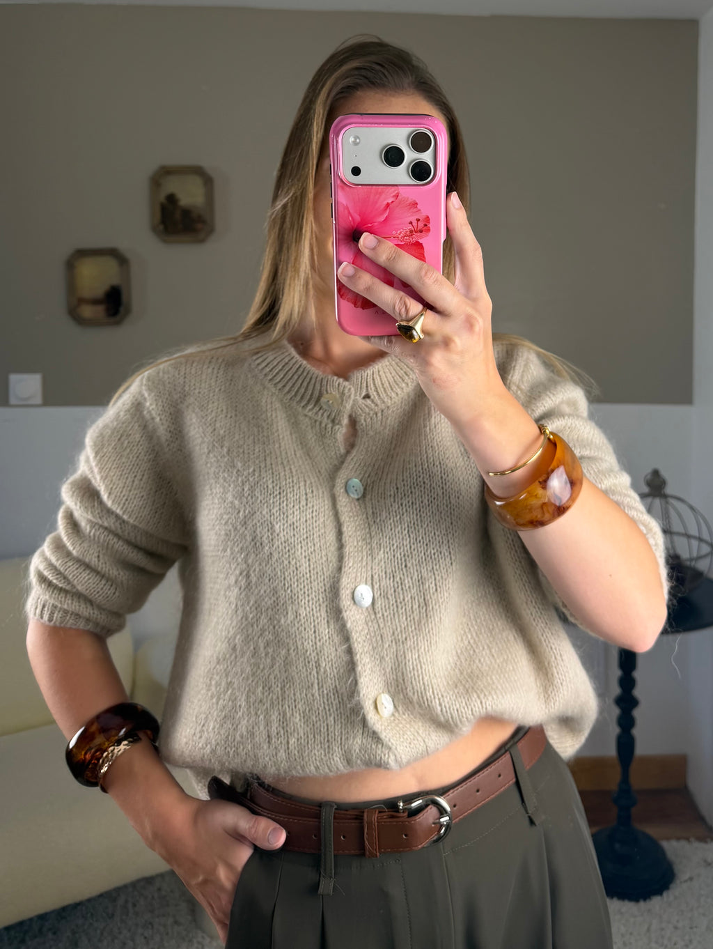 Gilet en mohair - beige