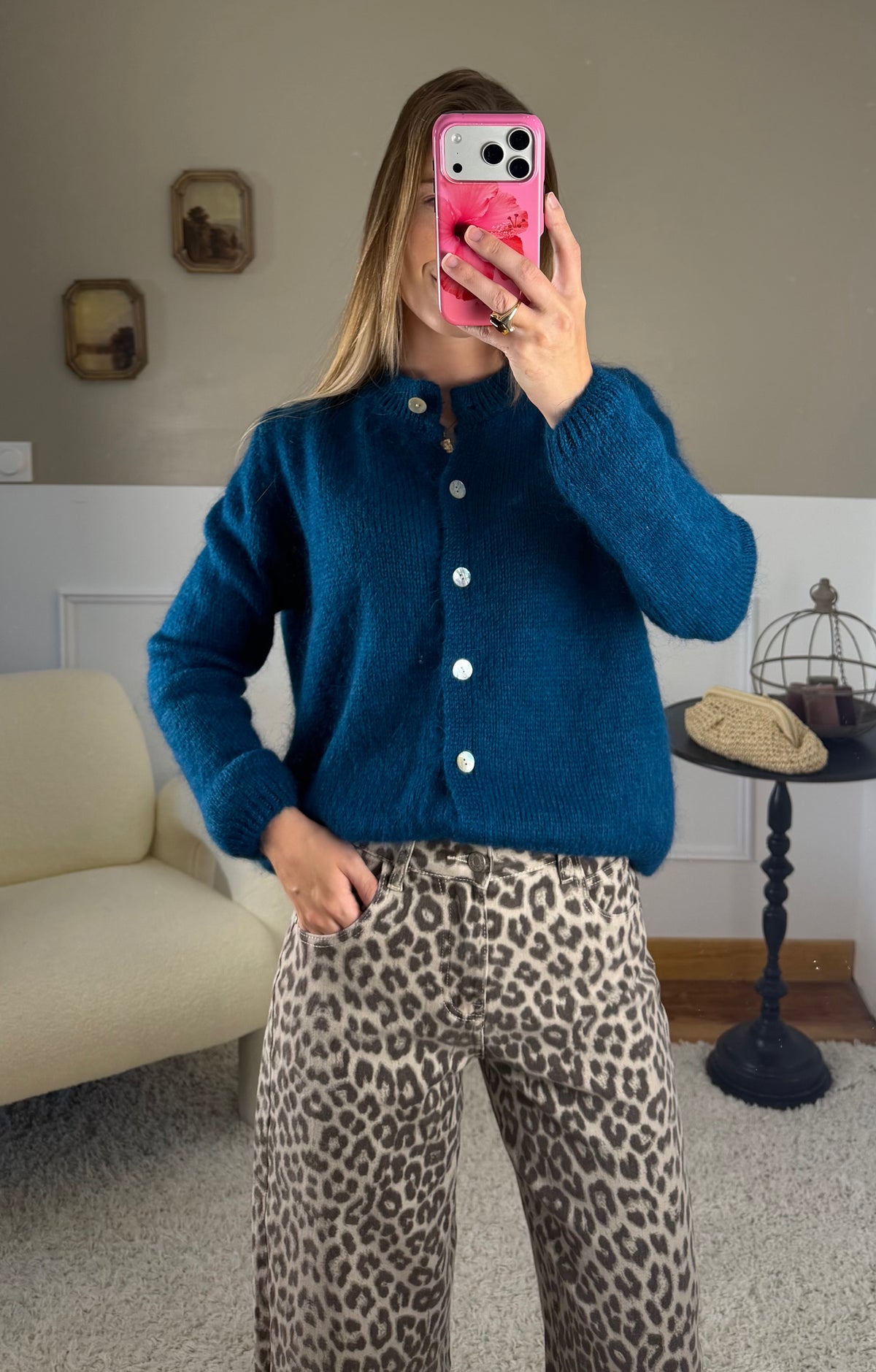 Gilet Mohair - bleu