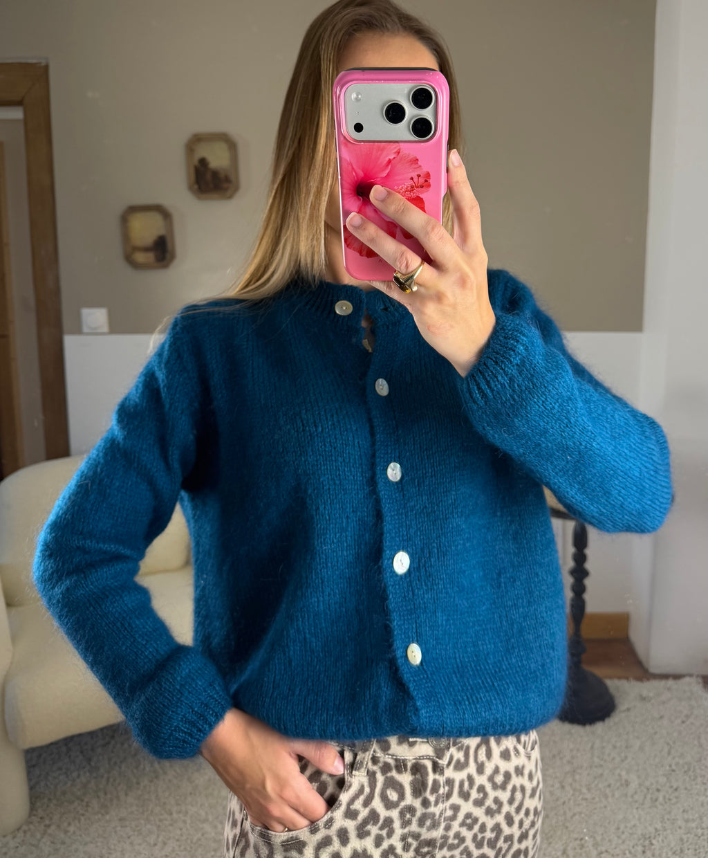 Gilet Mohair - bleu