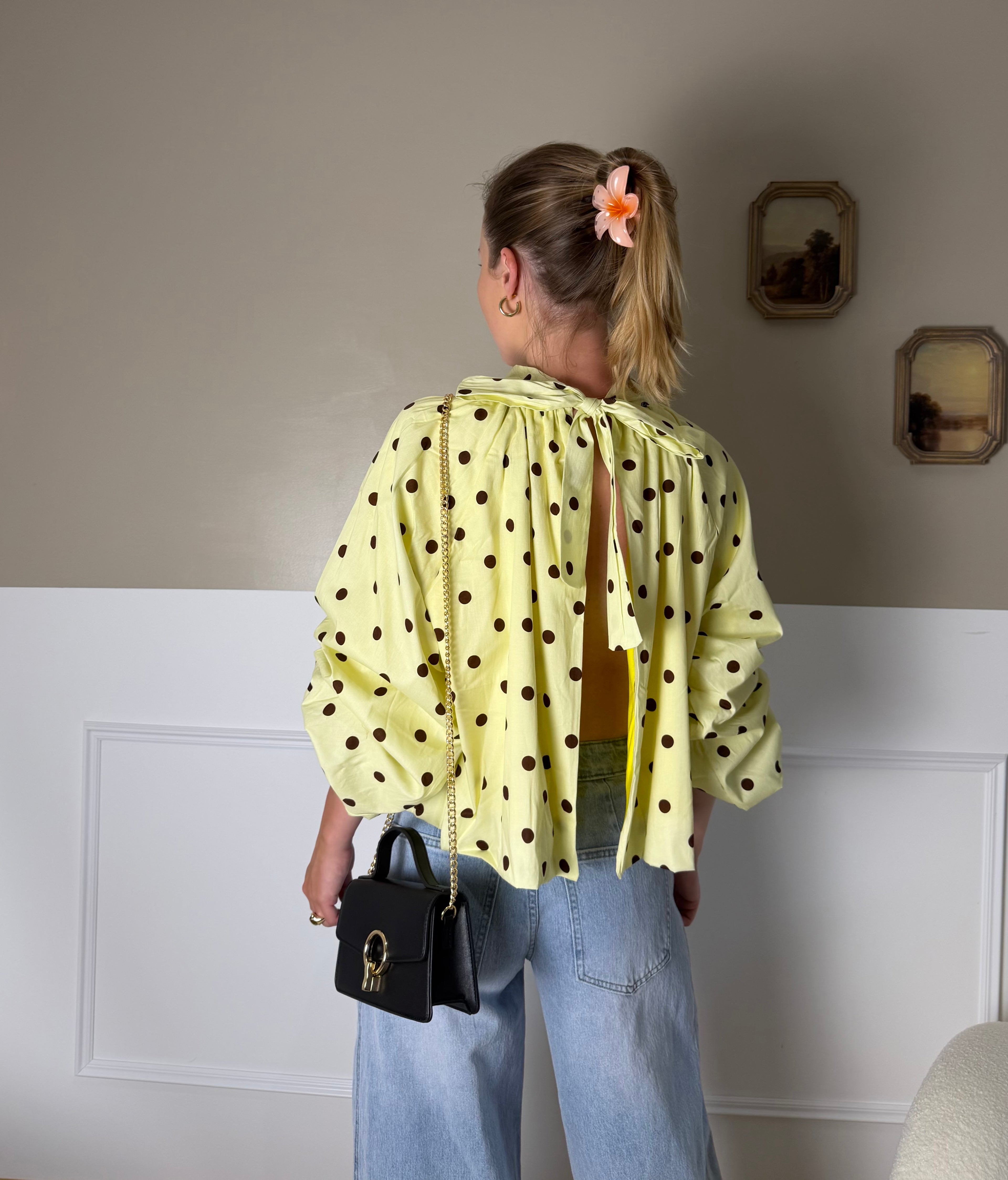 Blouse à pois - Jaune