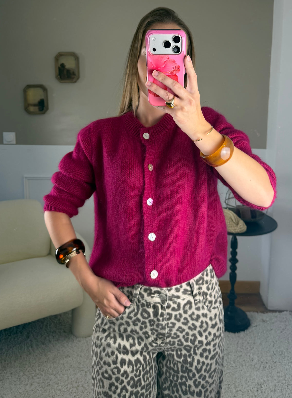 Gilet Mohair - Mauve